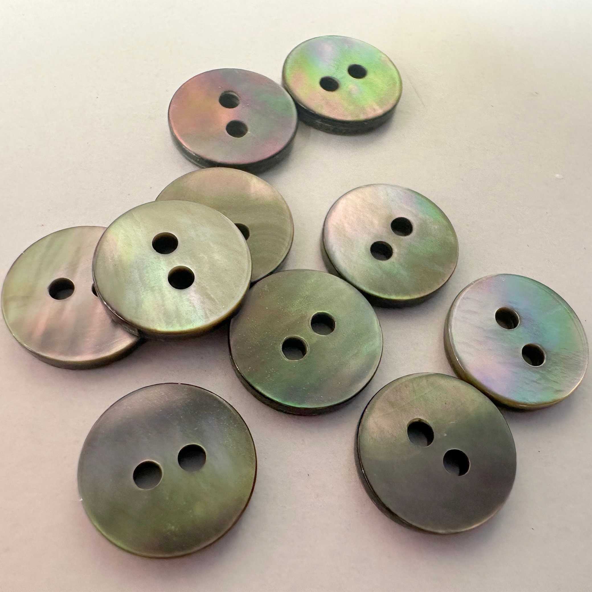 Pear Buttons 10-50pcs Mother of Pearl Buttons.many Sizes for Choose.2 Hole Sewing ...