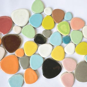 250g Pebbles Ceramic Mosaic Tiles. 16 color for choose.Glaze Mosaic.Glass Pieces for Mosaics,Glazed Ceramic Mosaic Tiles.Porcelain Mosaic