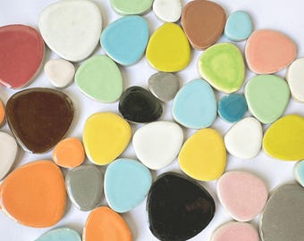 250g Pebbles Ceramic Mosaic Tiles. 16 color for choose.Glaze Mosaic.Glass Pieces for Mosaics,Glazed Ceramic Mosaic Tiles.Porcelain Mosaic