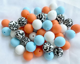 4 color 15mm printed bead mix.,20-100beads BULK Round Silicone Beads.Silicone wholesale bulk beads.Wholesale Silicone Beads, Silicone Beads