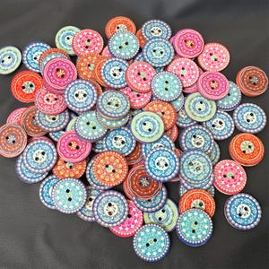 50-100 pcs Whole Sale Mix Colorful Buttons, Type O Bulk Wooden Buttons. 1.18-1 inch sizes.Classic Buttons. Vintage Buttons, Sewing, Notions