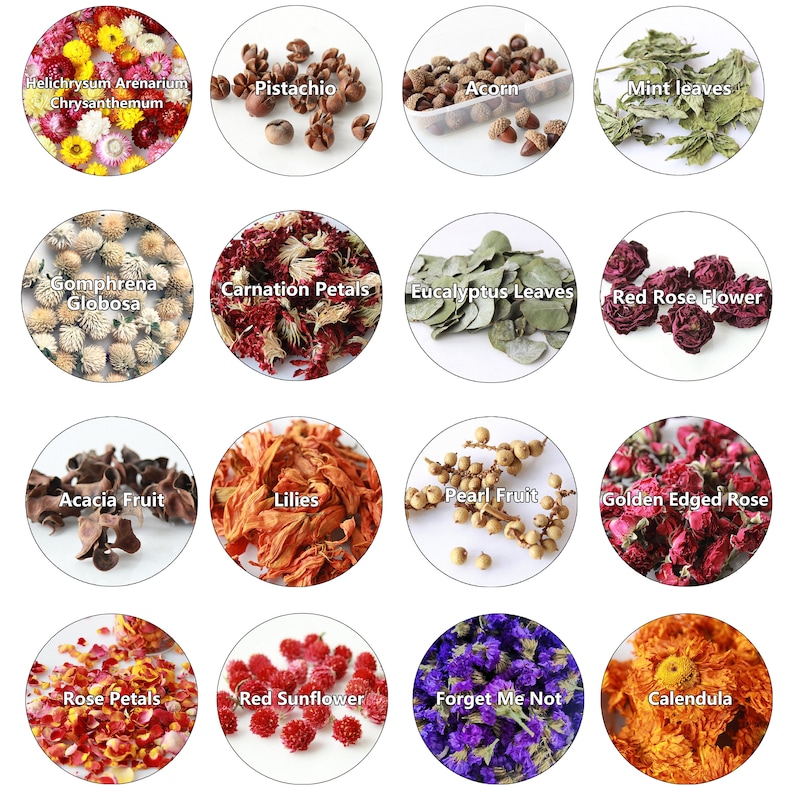 Vente en gros de fleurs séchées en vrac pour confettis de mariage. 40 variétés à mélanger. Convient pour les bougies et l'aromathérapie. Fabrication de savon, fabrication de bougies, image 8