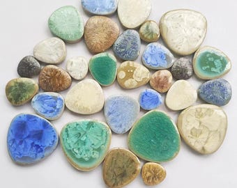 250g Pebbles Ceramic Mosaic Tiles. 20 color for choose.Glaze Variation Mosaic .Glass Pieces for Mosaics,Glazed Ceramic Shaped Mosaic Tiles.