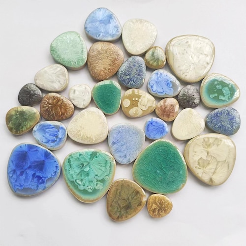 250 g de carreaux de mosaïque en céramique. 20 couleurs au choix. Mosaïque à variation de glaçure. Morceaux de verre pour mosaïques, carreaux de mosaïque en forme de céramique émaillée.
