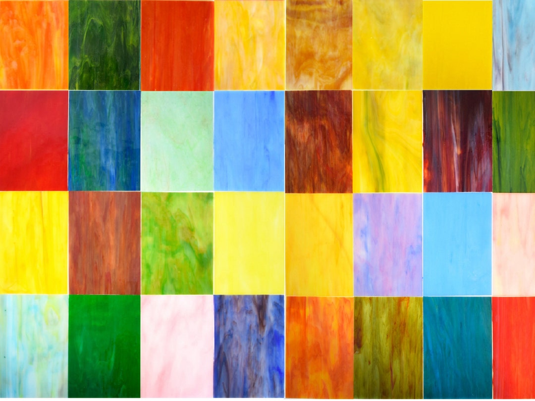 1 Stained Glass Strip, 25 Color, 3 Size for Sale. Craft Glass, Glass