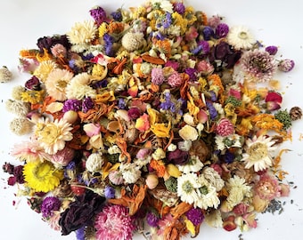 Fiori secchi sfusi all'ingrosso per coriandoli nuziali. 40 Varietà Mix in 1. Adatto per candele, aromaterapia. produzione di sapone, produzione di candele,