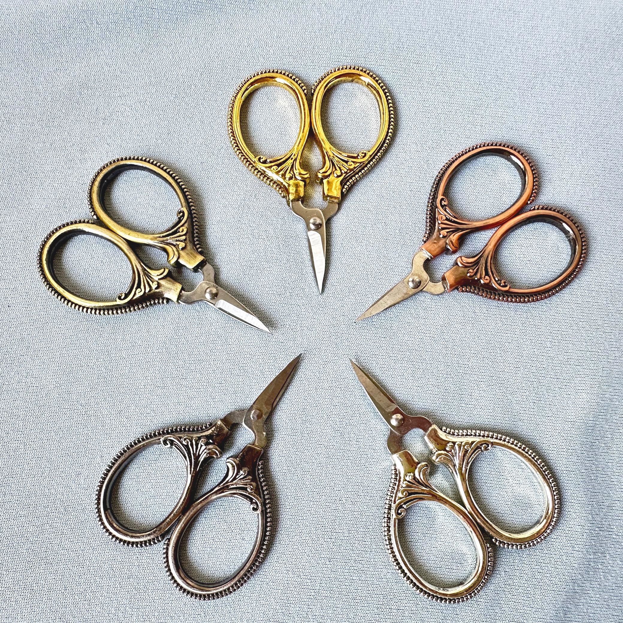 Mini embroidery scissors, 4 colors available. Small vintage scissors, durable small sewing scissors.