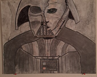 Retrato desenmascarado de Darth Vader de Star Wars