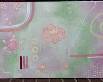 pastel acrylic on stretched canvas
