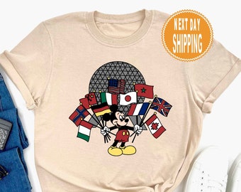 Epcot Flag Mickey Shirt, Disney Shirt, Epcot Countries Shirt, Colorful Disney Shirt, Disney Trip Shirt, Disney Sweatshirt, Disney Gift