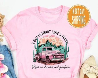 Heart Like a Truck Shirt, Cowgirl Song Shirt, Western Sweatshirt, Country Music Shirt, Song Lyrics Shirt, Retro Truck Tshirt, Country Shirt
