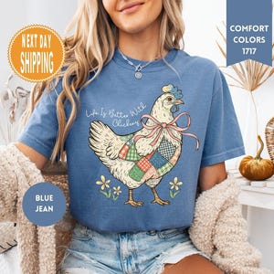 Comfort Colors Wildflower Chicken Shirt - Farmer T-Shirt