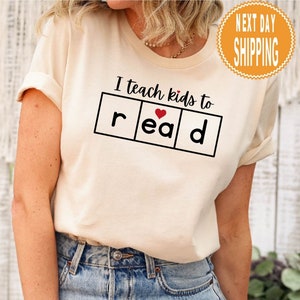 Maglietta &quot;Insegno ai bambini a leggere&quot;, Maglietta &quot;La scienza della lettura&quot;, Maglietta &quot;Leggere&quot;, Maglietta per insegnanti, Maglietta per la scuola elementare, Maglietta &quot;Interventista&quot;, Regalo per insegnanti
