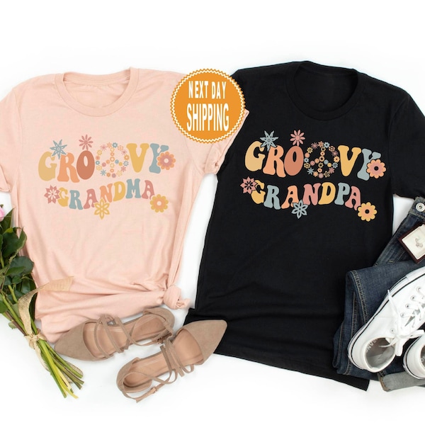 Groovy Grandma Shirt, Groovy Granny Tee, Groovy Grandpa Shirt, Groovy Mimi, Hippie Grandma Shirt, Hippie Grandpa Shirt, Flower Power Grandma