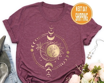 Mystic Moon and Sun Shirt: Boho Celestial T-Shirt