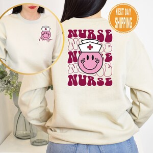Personalized Groovy Nurse Sweatshirt: Custom Nursing School Gift