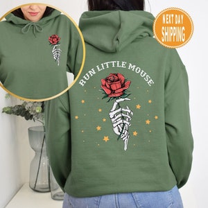 Run Little Mouse Hoodie, Haunting Adeline Shirt, Dark Romance Merch, Smut Reader, Women&#39;s Book Lover Gift, Rose Skeleton Shirt