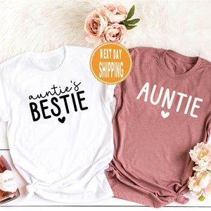 Personalized Auntie And Aunties Bestie Shirts, Auntie Me Sweatshirts, Aunt Shirt, Aunt Niece Shirts, Best Gifts For Aunt, Auntie Nephew