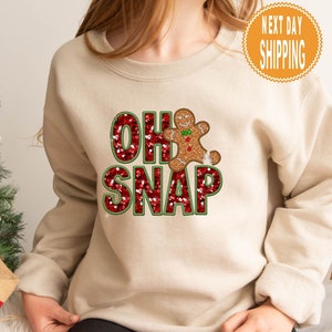 Oh Snap Gingerbread Sweatshirt, Christmas Sweatshirt, Christmas Sweatshirt, Christmas Crewneck, Funny Christmas Gift Hoodies