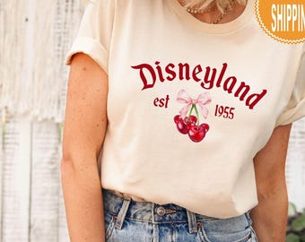 Disneyland Kirsche T-Shirt, rosa Disney T-Shirt, Disneyland Shirt für Mädchen