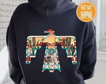 Aztec Thunderbird Graphic Hoodie: Western Desert Bird