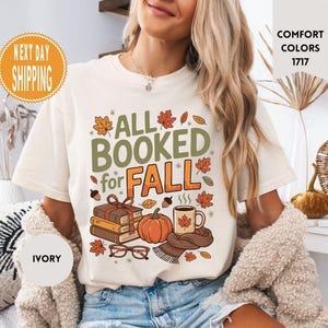 Comfort Colors Bookish Fall シャツ - 秋の読書、読書好きへのギフト