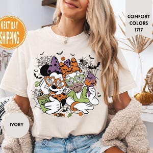 Vintage Minnie Daisy Halloween Comfort Colors Shirt, Disney Halloween Shirt, WDW Disneyland Halloween Girls Trip 2025, Besties Halloween Tee