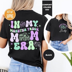 Comfort Colors Monster Truck Mama Shirt, Pregnant Mom Shirt, Custom Monster Truck Shirt, Boy Birthday Party Shirt, New Mom Shirt, Mom Gift