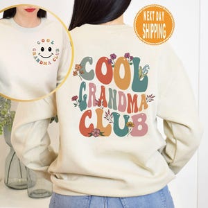 Felpa Cool Grandma Club, Felpa con cappuccio Cool Grandma Club, Felpa invernale, Felpa Mama con retro e davanti, Regalo per la nonna, Regalo per la festa della mamma