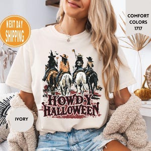 Comfort Colors Howdy Halloween Shirt, Western Halloween Girls Shirt, Funny Cowgirl Halloween Shirt, Spooky Western Halloween Shirt