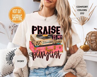Comfort Colors Christian Shirt: Leopard Print Praise Playlist