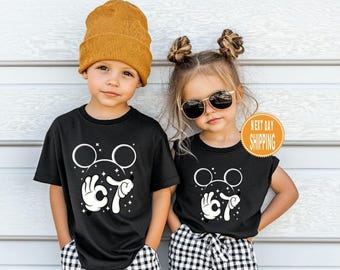Funny Mickey Friends 6 7 Christmas Shirt, 2026 Disneyland Kids T-Shirt, Toddler Mickey Tee