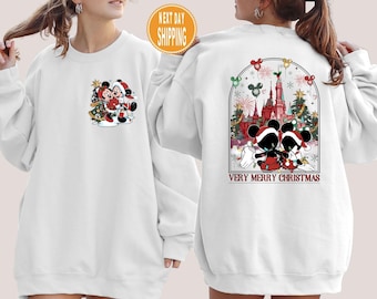 Mickey and Minnie Mouse Christmas Sweatshirt, Disney Couple Hoody