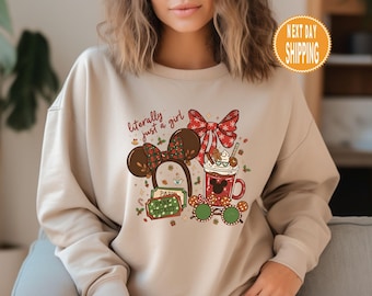 Disney Weihnachten Sweatshirt: Minnie Bow Kaffee, Disneyland Weihnachtsreise