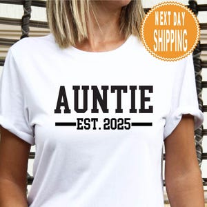 Camiseta personalizada para tías (Est. 2025): camiseta para anunciar el nacimiento