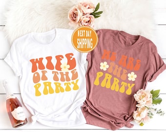 パーティーの妻シャツ：レトロでグルーヴィーな独身女性Tシャツ