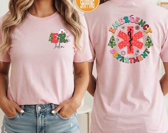 Personalized ER Nurse Christmas Shirt: Emergency Department Sweatshirt