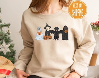 Ghost Dogs Halloween-sweater: Spooky Dog Lover met ronde hals