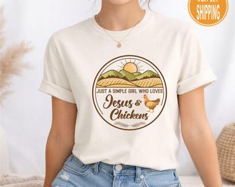 Jesus und Hühner T-Shirt: Christliches Bauerngeschenk