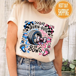 Koszulka Burnouts Or Bows Daddy Loves You, koszulka ujawniająca płeć, prezent na baby shower, zabawna koszulka ciążowa, bluza z ogłoszeniowym napisem „Baby Announcement”