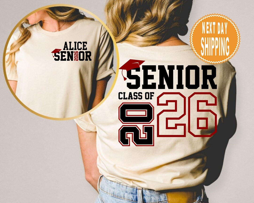 Custom Senior 2026 Shirt: Abitur Abschluss T-Shirt