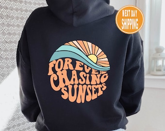 Forever Chasing Sunsets Hoodie: Retro Beach Hoody