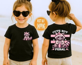 Camiseta infantil de mapache, divertido atuendo de animal con meme, camiseta retro natural