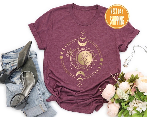 Mystic Moon and Sun Shirt: Boho Celestial T-Shirt