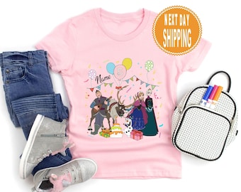Personalized Disney Frozen Birthday T-shirt, Elsa Anna Olaf, Disneyland Trip Tee