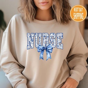 Floral Nurse Sweatshirt: RN Gift, Toile Print Hoody
