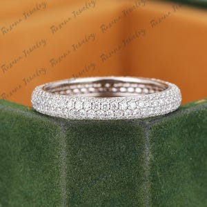 Natural Diamond engagement ring Full-eternity wedding ring Diamond cluster ring Anniversary gifts for unisex Promise handmade ring