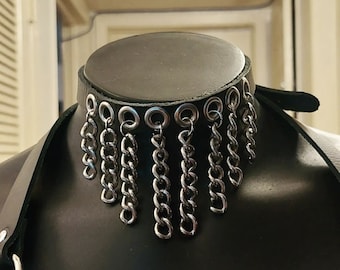 Leather Chain Choker