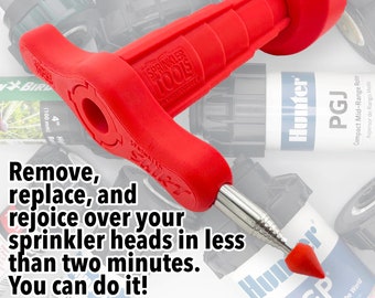 Sprinkler Head Removal 4-in-1 Tool, Removes Most Brands Rain Bird Hunter Toro Orbit, Replace Sprinklers Without Digging in Under 2 Minutes