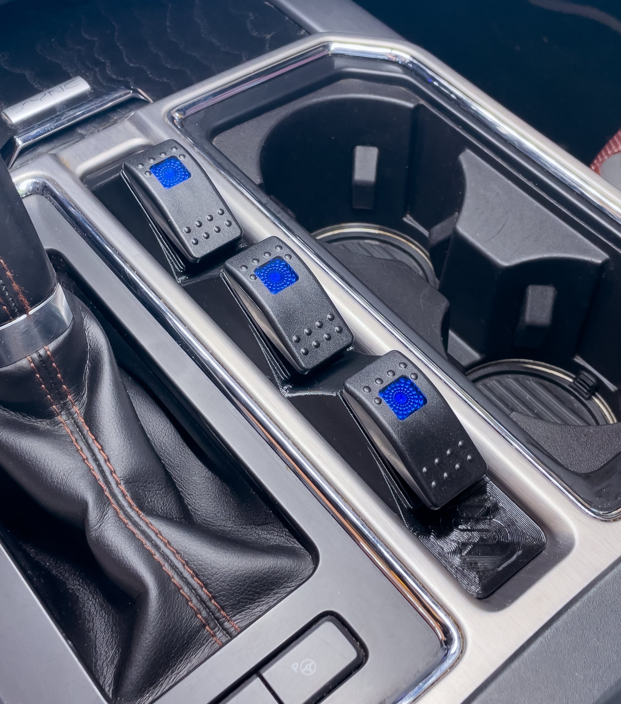 Switch Plate for Ford F150 Center Console, F150 2015 2016 2017 2018 2019, Control Auxiliary